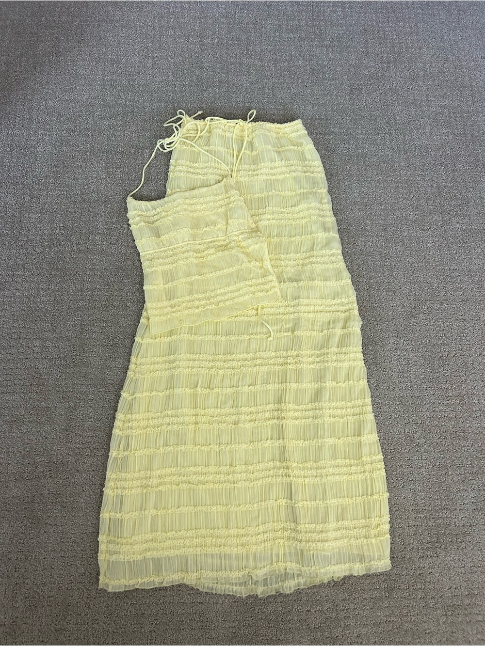 Yellow White Fox Smocked Two Piece Summer Outfit Size XS